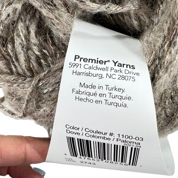 Premier Allure Alpaca Blend Luxury Yarn Dove Lot of 3 Turkey Original Package - Picture 7 of 9